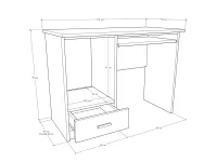 Basic számítógépasztal BL méretrajz